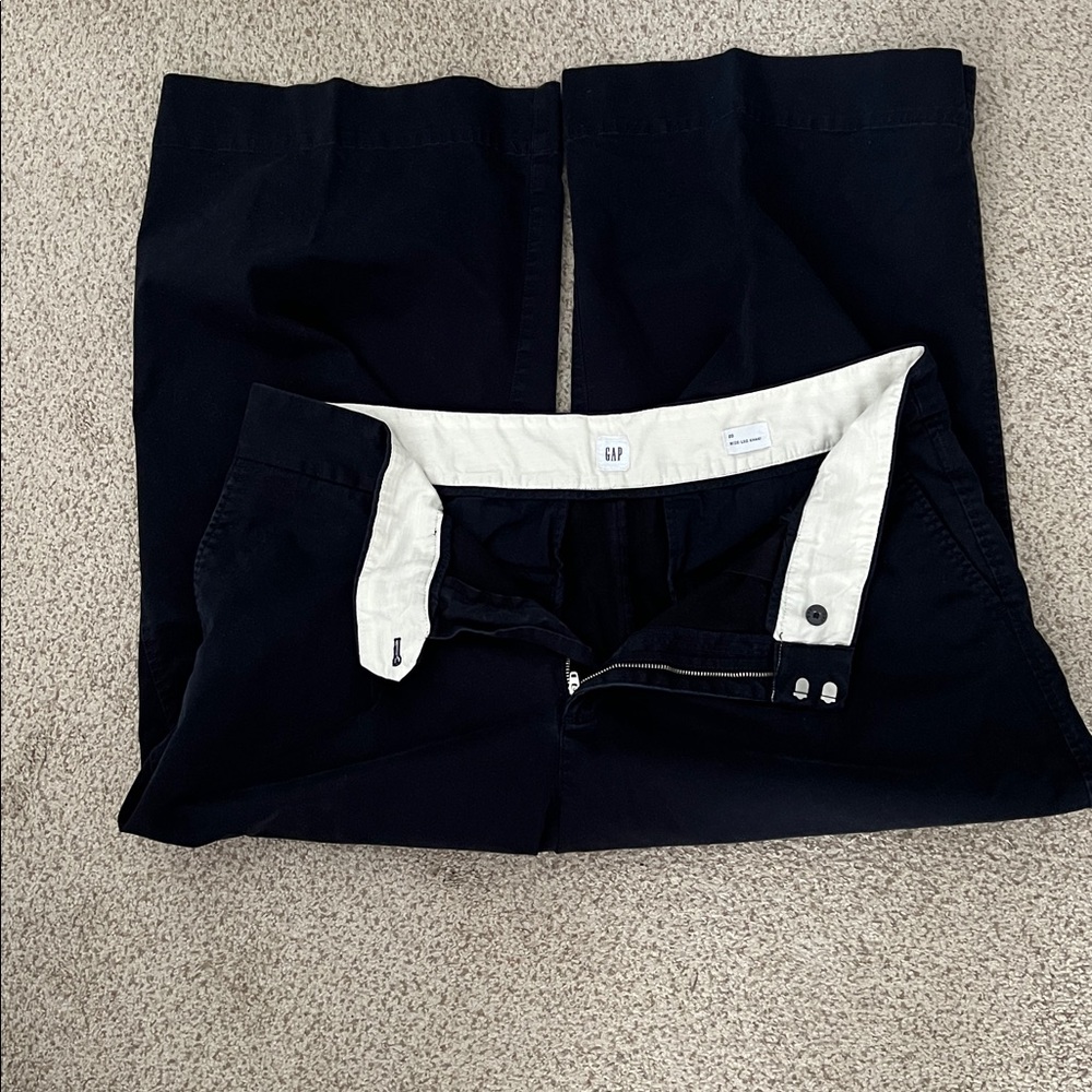 GAP navy blue khakis, crop/ankle wide leg size 20